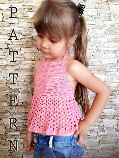 Shop for kids crop tops online at target. PATTERN Crochet top Coral crop top Open back halter ...