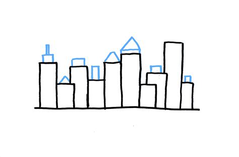Easy Drawings How To Draw A City Skyline 3 Ways