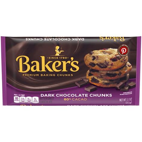 Bakers Dark Chocolate Premium Baking Chunks 11 Oz Instacart