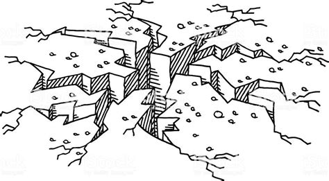 Cracked Floor Damage Drawing Royalty Free Cracked Floor Damage Drawing