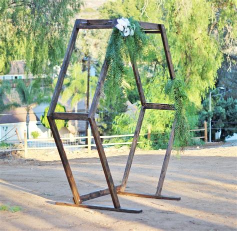 Wood Geometric Ceremony Arch Rental Circle Ceremony Arch Rental San