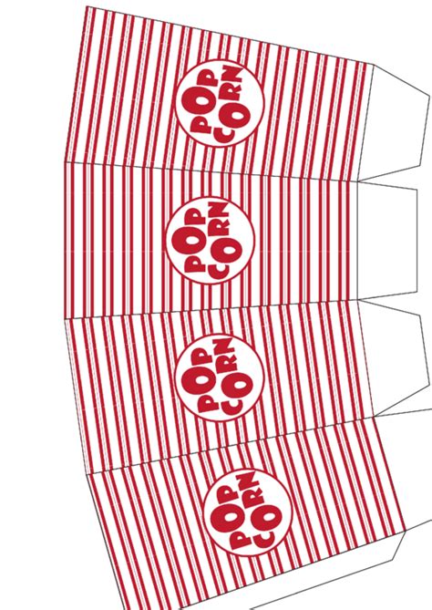 How do you make a popcorn box for kids? Red Stripes Popcorn Box Template printable pdf download