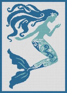 This free valentine cross stitch pattern and matching floss thread holders are a handy cute addition to your stash. Free Mermaid Cross Stitch Pattern
