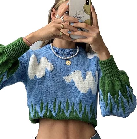 Autumn Vintage Womens Knitted Sweaters Streetwear Oversized Pullovers