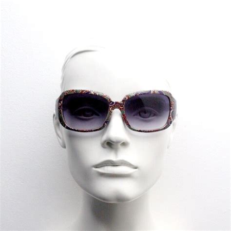 Y2k Vintage Rectangular Paisley Sunglasses Wrap Arou Gem