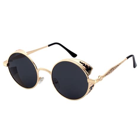 retro round steampunk polarized sunglasses mts2 a gold frame grey lens cw17yk23z0l