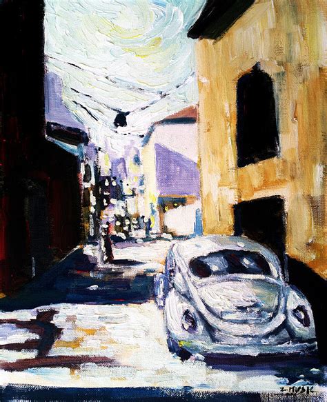 Beetle Bug Car And Summer Day Painting By Zlatko Music Fine Art America