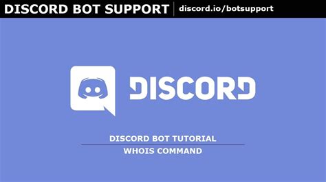 Discord Bot Tutorial Whois Command Youtube