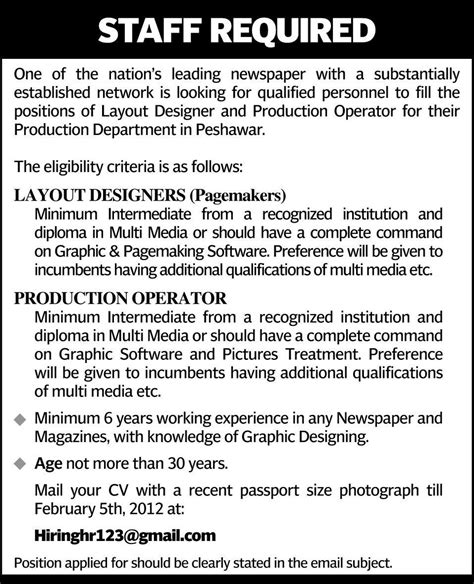 We did not find results for: Layout Designers and Production Operator Required by a ...