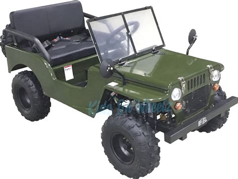 Mini Jeep Ride On For Adultskids 125cc Military Green Kids On Wheelz