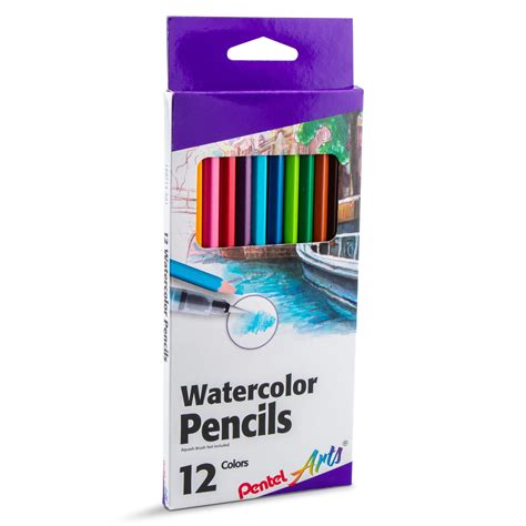 Pentel Arts Watercolor Pencil Set Assorted Colors 12 Pack — Pentel