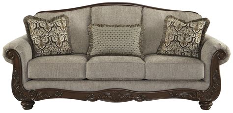 Signature Design By Ashley Cecilyn Traditional Sofa With Showood Trim