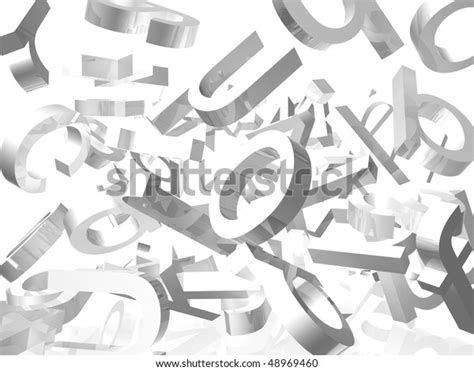 White Background Falling 3d Letters Ilustración De Stock 48969460