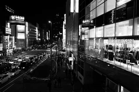 Fondos De Pantalla Japón Monocromo Calle Paisaje Urbano Noche La