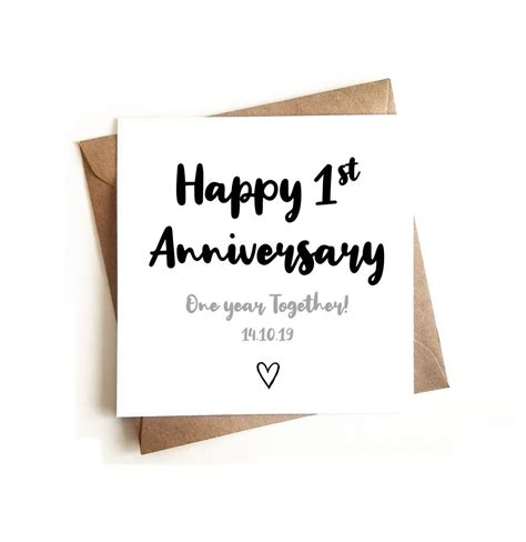 Personalised 1st Anniversary Card 1st Anniversary Cards Personalized
