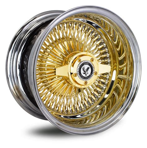 14x7 100 Straight Lace Gold Center Luxor Wire Wheels
