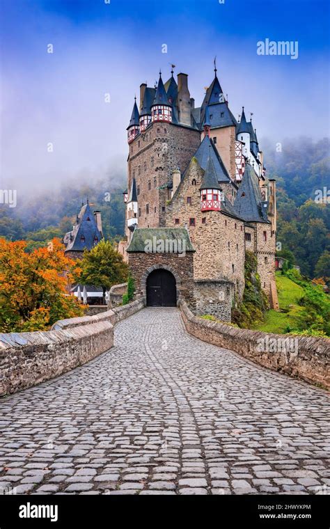 Eltz Castle Or Burg Eltz Medieval Castle On The Hills Above The