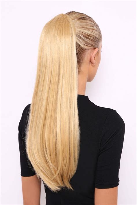 In fact, it looks amazing with a pixie cut. Long Straight Synthetic Hair Blonde Ponytail