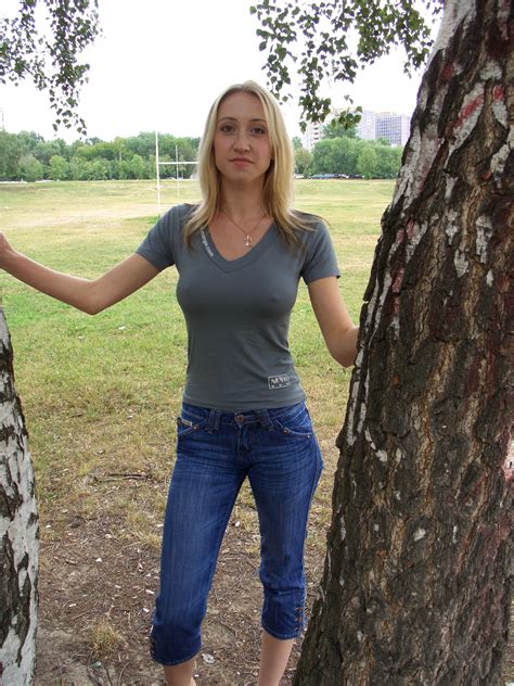 Blonde Amateur Russian Outdoor Boobs Naked Jeans Public
