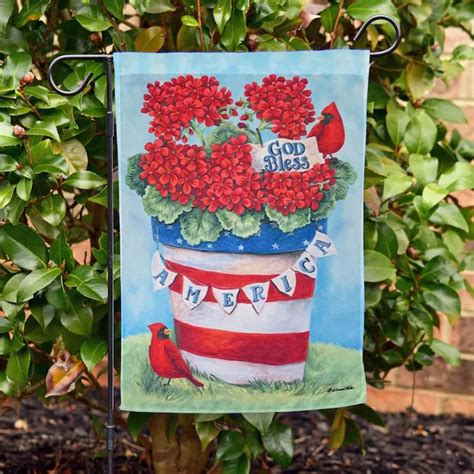 Rain Or Shine God Bless America Garden Flag In The Decorative Banners