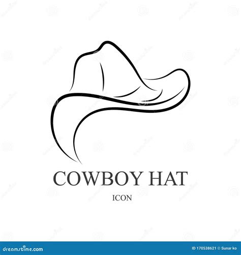 Cowboy Hat Logo Icon Vector Design Template Stock Vector Illustration