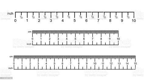 Inch And Metric Rulers Precision Measurement Centimeter Icon Tools Size