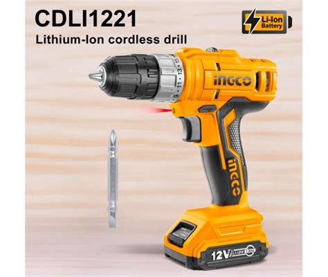 Ingco 12v 25nm Cordless Lithium Ion Drill With 1pcs Li Ion Battery 1pc