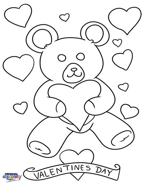 There's no better cure for cabin fever than printing and coloring our free coloring pages for kids. Valentines Day Teddy Bear Coloring Page | Coloring Pages ...