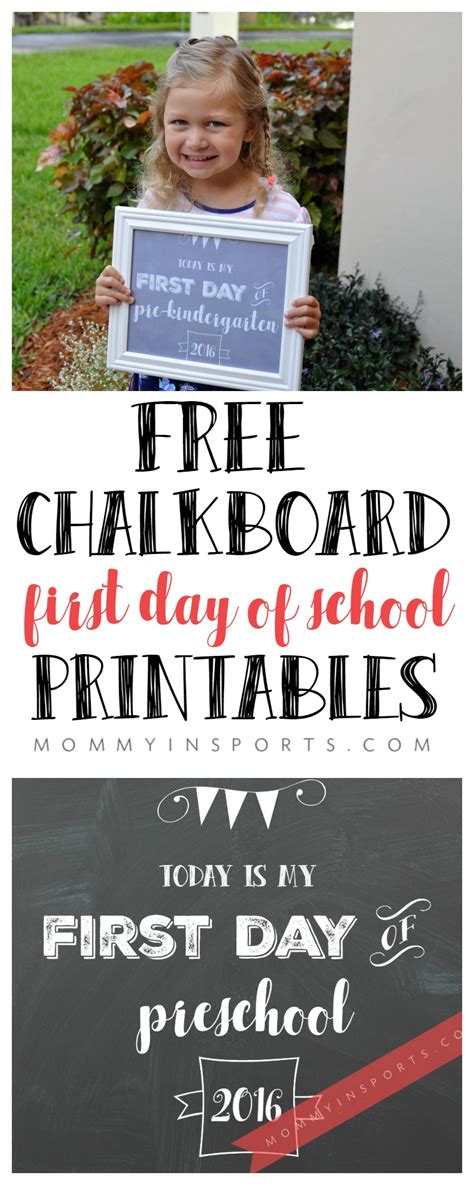 Free Chalkboard First Day Of School Printables