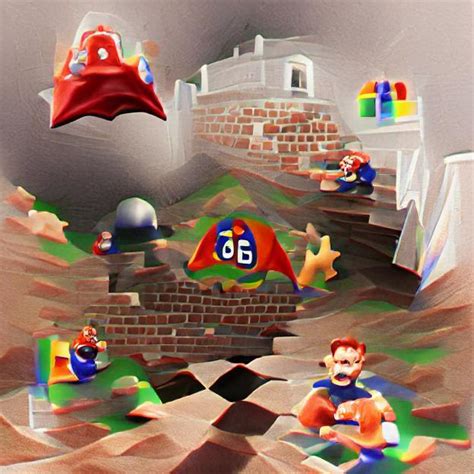 Super Mario 64 Art Made With An Text To Image Ai Rmario