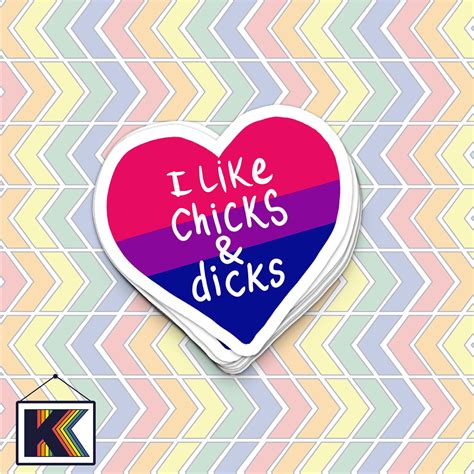 Bisexual Pride Sticker I Like Chicks And Dcks 48x45 Cm Etsy Uk