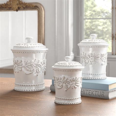 Decorative 3 Piece Ceramic Kitchen Canister Sets Designs Youll Love