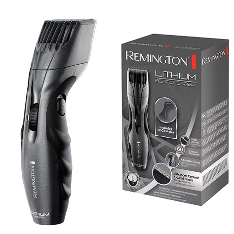 The rotary head of the trimmer trims nose and ear hair while the linear head details brows, sideburns and mustache. Remington Mens Cordless Lithium Barba Facial Hair Styler ...