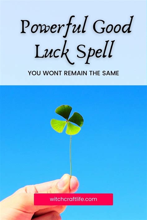 Powerful Good Luck Spell That Work Fast Good Luck Spells Luck Spells