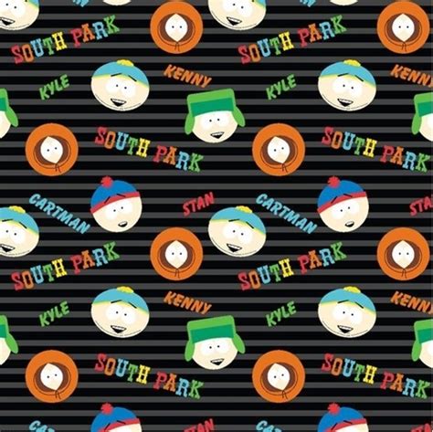 Cotton Fabric Character Fabric South Park Name Toss Kyle Kenny Stan