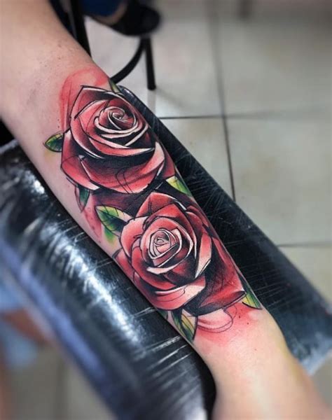 Realistic Rose Tattoo Watercolor Rose Tattoos Forearm Tattoos