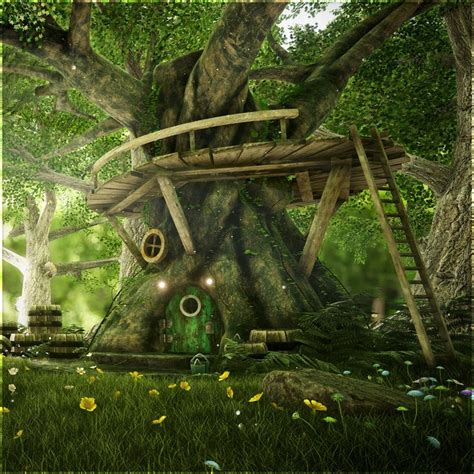 Fantasy Tree House Scene Rendered In Ue4 Sean Kernerman On Artstation