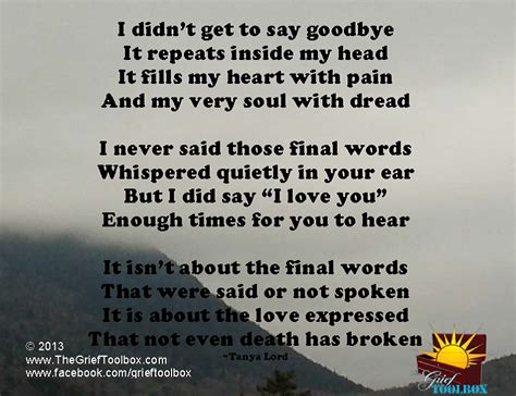 Not Goodbye Instead I Love You A Poem The Grief Toolbox