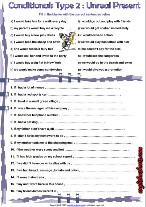 Twitter share english exercise plural form (2) created by anonyme with the test builder. Conditionals Type 2 ESL Grammar Exercises Worksheet