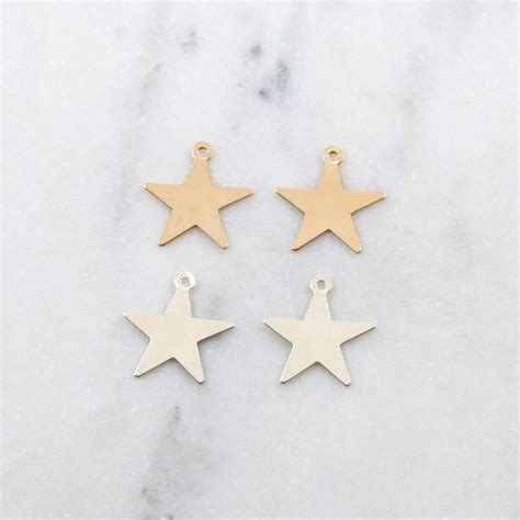2pcs Large 14mm Stamping Star Blank Charm Gold Filled Or Etsy