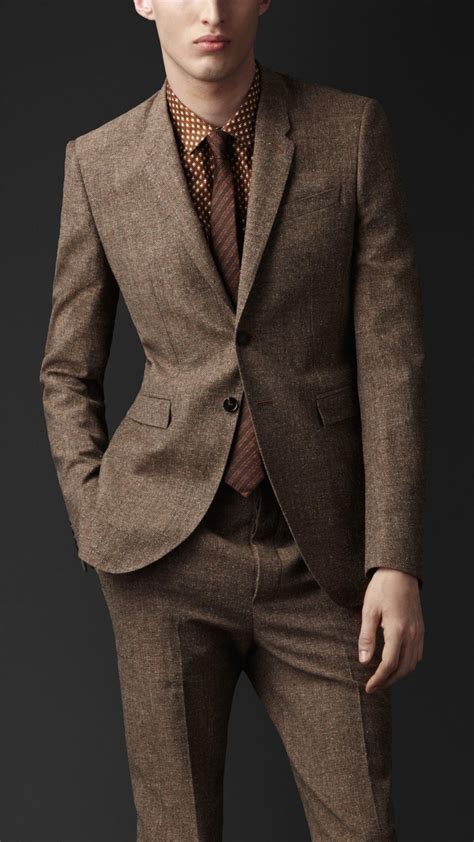 Burberry Prorsum Slim Fit Tweed Jacket In Brown For Men Lyst
