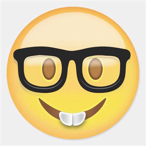 Nerd Face Emoji Clever Emoticon With Glasses Vector Image Vlrengbr