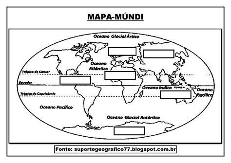 Suporte Geográfico Mapas MÚndi Para Colorir
