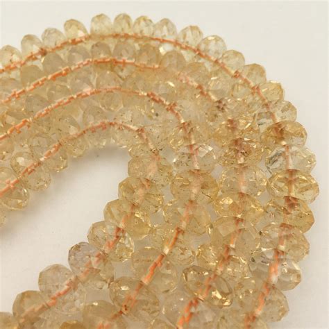Natural Citrine Faceted Rondelle Beads 5x8mm 6x10mm 6x12mm 155 Stran