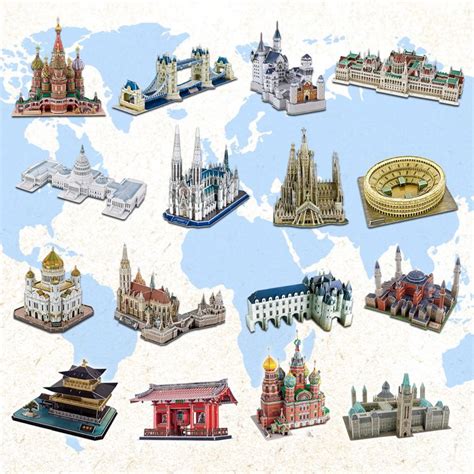 Hot Selling D Difficult Architecture Jigsaw Puzzle Model Paper Diy Learning Educational Popular
