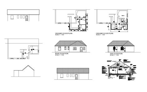 Front Elevation And Section Plan Autocad Drawing Of 2