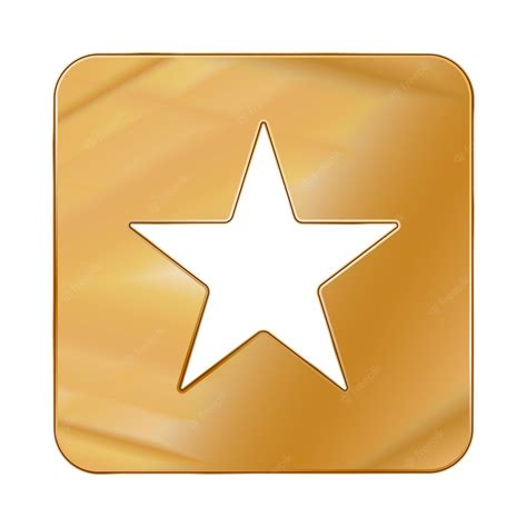 Premium Vector Gold Colored Metal Chrome Web Icon Star Vector