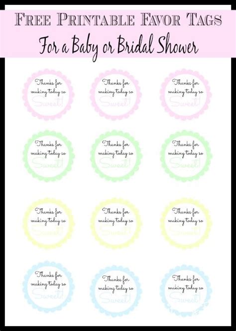 printable baby shower favor tags   colors play