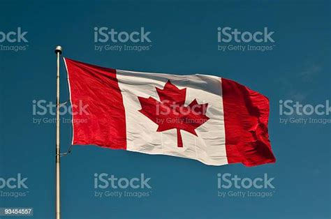 Large Waving Canadian Flag Stock Photo Download Image Now Blue
