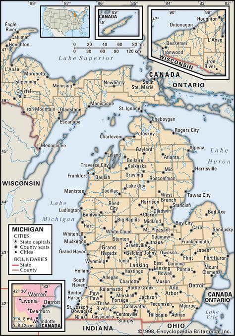 Map of michigan cities and counties. Michigan | Capital, Map, Population, History, & Facts ...